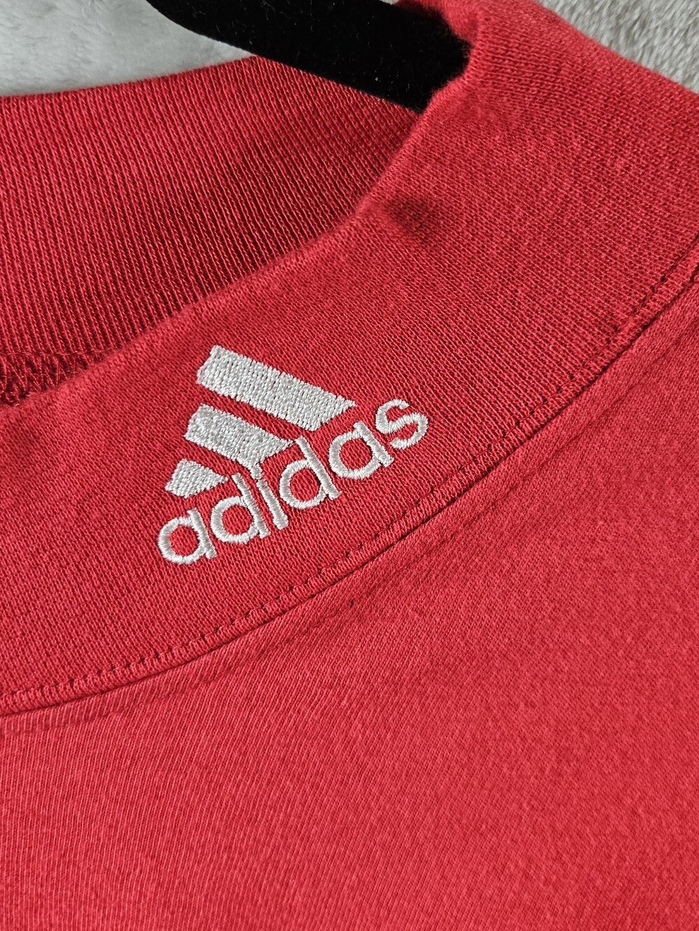 Vintage Adidas Shirt Mens XL Red Mock Neck Long Sleeve Logo Made USA 90s